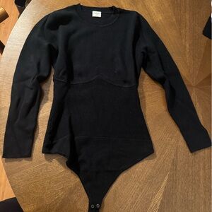 NEVER WORN Abercrombie and Fitch black long sleeve bodysuit with tailored waist